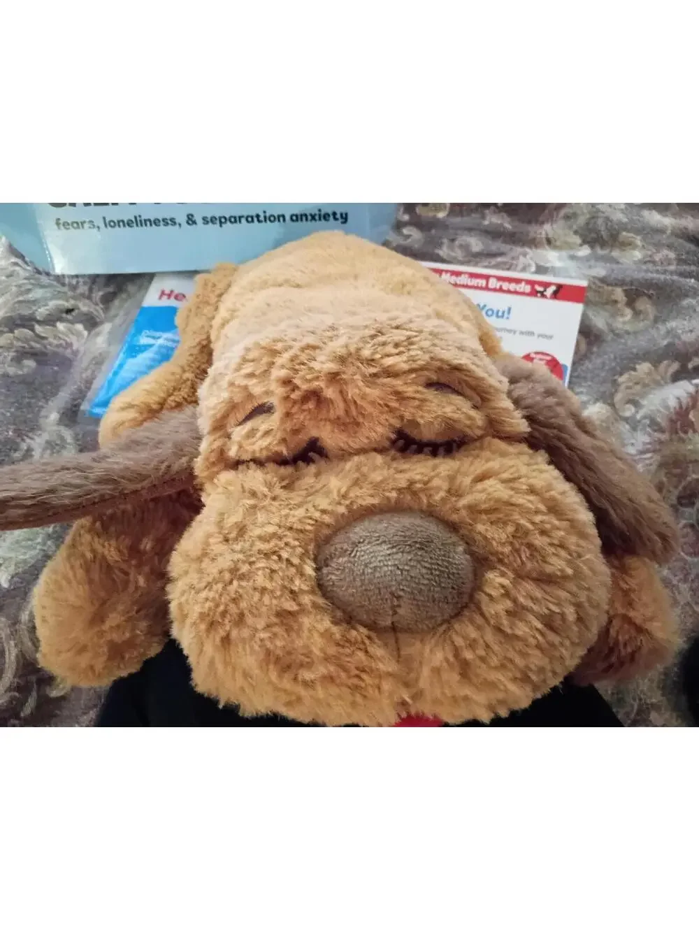 Snuggle Puppy Plush Comfort Toy for Dogs - Biscuit (Brown)